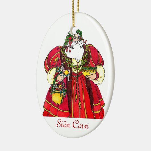 Siôn Corn kerstversier Keramisch Ornament (Links)
