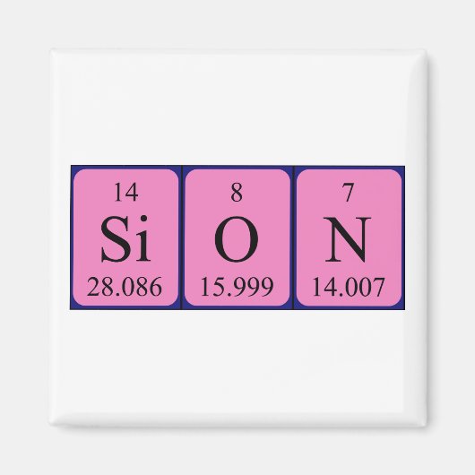 Sion periodieke tabelnaam magneet (Voorkant)