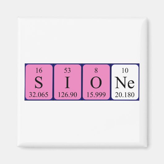 Sione periodieke table name magnet (Voorkant)
