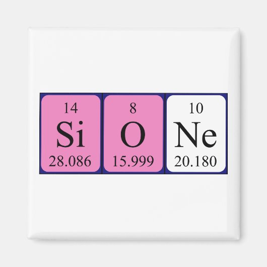 Sione periodieke table name magnet (Voorkant)