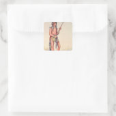 Sioux ball player Ah-No-Je-Nange Vierkante Sticker (Tas)