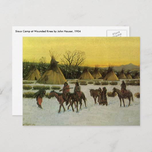 Sioux Camp bij Wounded Knee door John Hauser Briefkaart (Voorkant / Achterkant)