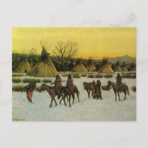 Sioux Camp bij Wounded Knee door John Hauser Briefkaart