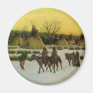 Sioux Camp bij Wounded Knee door John Hauser Magneet