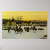 Sioux Camp bij Wounded Knee door John Hauser Poster (Voorkant)