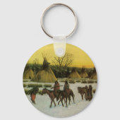 Sioux Camp bij Wounded Knee door John Hauser Sleutelhanger (Voorkant)