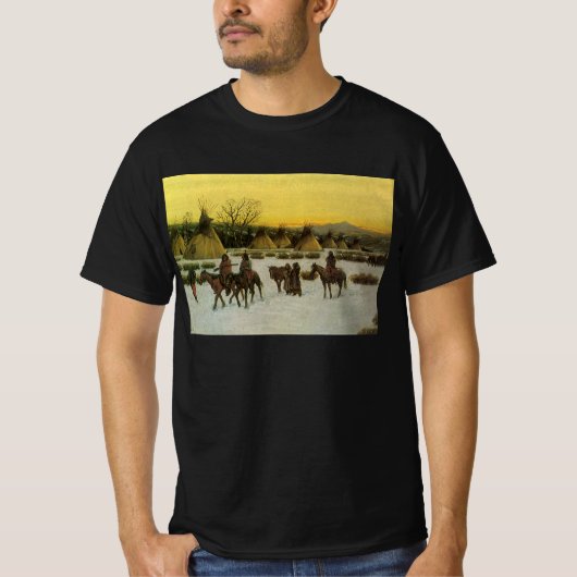 Sioux Camp bij Wounded Knee door John Hauser T-shirt (Voorkant)