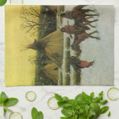 Sioux Camp bij Wounded Knee door John Hauser Theedoek (Gevouwen)