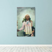 Sioux Chief Iron Tail Portret Canvas Afdruk (Insitu (Houten vloer))