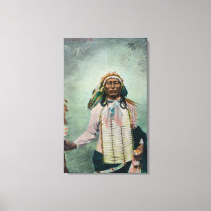 Sioux Chief Iron Tail Portret Canvas Afdruk