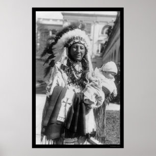 Sioux Chief Spotted Crow en Baby 1929 Poster