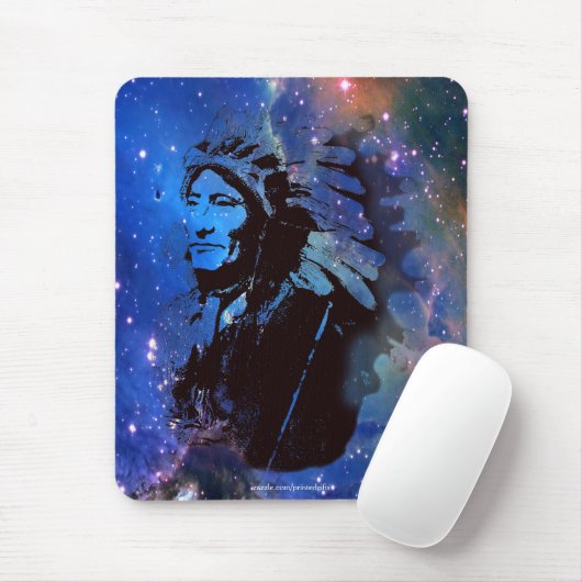 Sioux Chieftain Native American Gift Mousepad Muismat (Met muis)