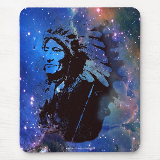 Sioux Chieftain Native American Gift Mousepad Muismat (Voorkant)
