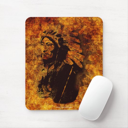 Sioux Chieftain Native American Gift Mousepad Muismat (Met muis)