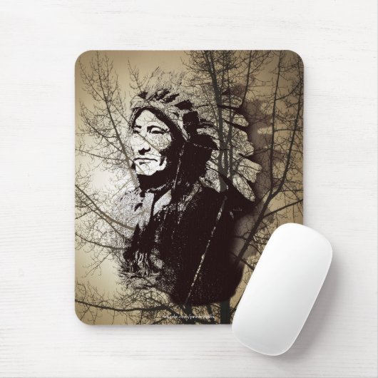Sioux Chieftain Native American Gift Mousepad Muismat (Met muis)