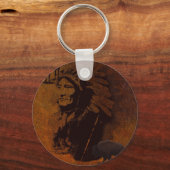 Sioux Chieftain Native American Gift Sleutelhanger (Voorkant)