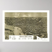 Sioux City, IA Panoramic Map - 1888 Poster (Voorkant)