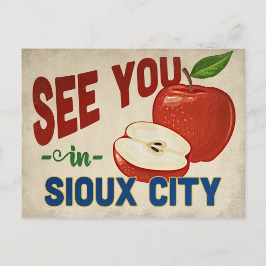 Sioux City Iowa Apple - Vintage Travel Briefkaart (Voorkant)