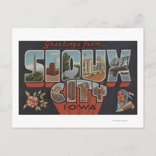 Sioux City, Iowa - Grote letterscènes Briefkaart (Voorkant)