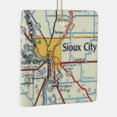 Sioux City Iowa kaart Keramisch Ornament (Rechts)