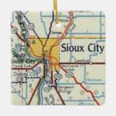 Sioux City Iowa kaart Keramisch Ornament (Voorkant)