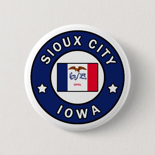 Sioux City Iowa Ronde Button 5,7 Cm (Voorkant)