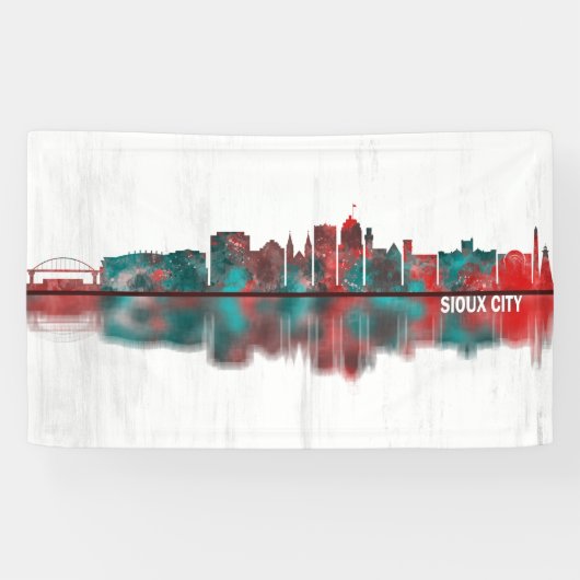 Sioux City Iowa Skyline Spandoek (Horizontaal)