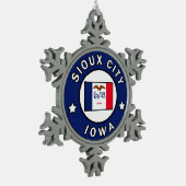 Sioux City Iowa Tin Sneeuwvlok Ornament (Links)
