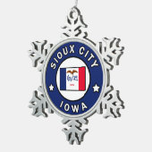 Sioux City Iowa Tin Sneeuwvlok Ornament (Rechts)