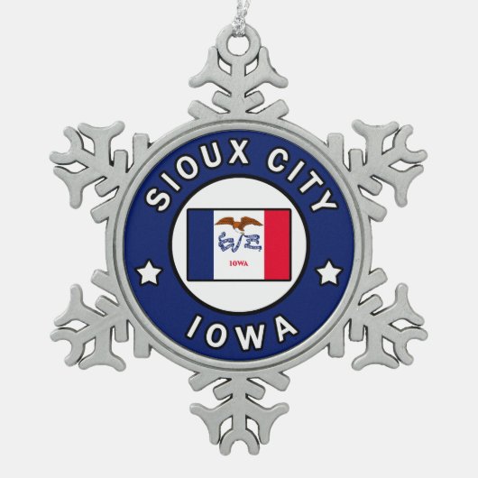 Sioux City Iowa Tin Sneeuwvlok Ornament (Voorkant)