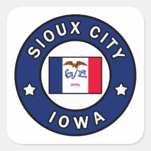 Sioux City Iowa Vierkante Sticker