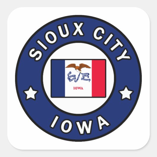 Sioux City Iowa Vierkante Sticker (Voorkant)