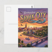 Sioux City Rivierfront VS Briefkaart (Voorkant / Achterkant)