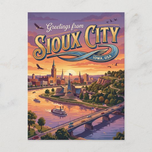 Sioux City Rivierfront VS Briefkaart (Voorkant)