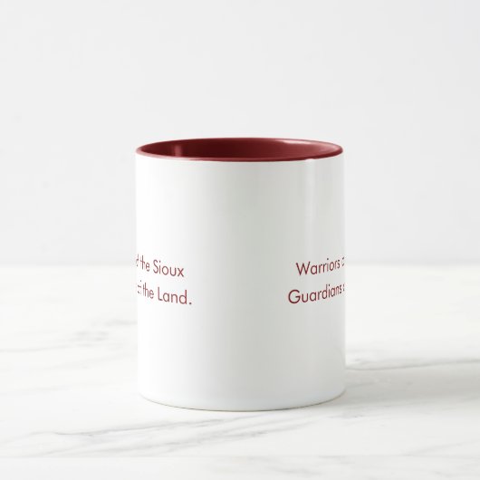 Sioux  Custom Maroon Typography Coffee Mug Mok (Midden)