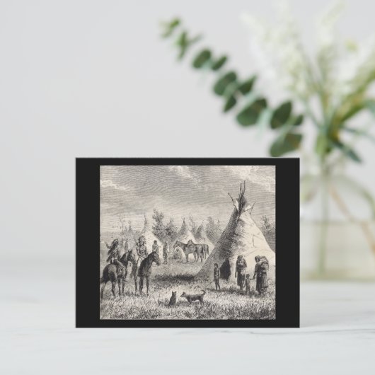 Sioux Dorp, circa 1876 Briefkaart (Staand voorkant)