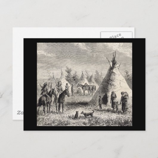 Sioux Dorp, circa 1876 Briefkaart (Voorkant / Achterkant)