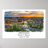Sioux Falls South Dakota Poster, Aquarel Poster (Voorkant)