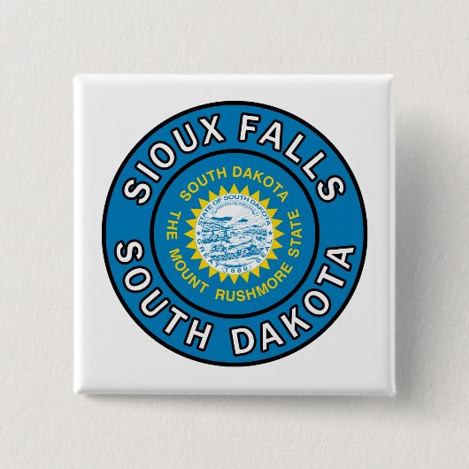 Sioux Falls South Dakota Vierkante Button 5,1 Cm (Voorkant)