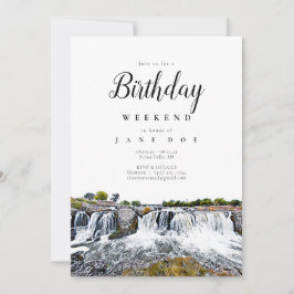 Sioux Herfst Waterfall Birthday Weekend Uitnodigin Kaart