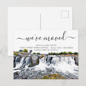 Sioux Herfst Waterfall Moving Announcement Briefka Aankondigingskaart (Voorkant / Achterkant)