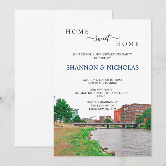 Sioux Herfsten Skyline Housewarming Invitation Save The Date (Voorkant / Achterkant)