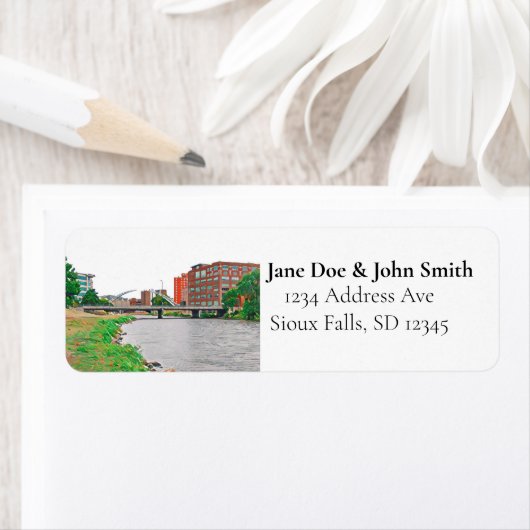 Sioux Herfsten skyline Return Address Labels (Insitu)