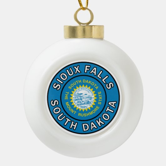 Sioux Herfsten South Dakota Keramische Bal Ornament (Voorkant)