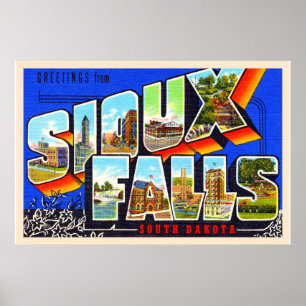 Sioux Herfsten South Dakota SD Large Letter Briefk Poster