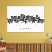 Sioux Herfsten South Dakota Skyline BW Canvas Afdruk (Insitu (Woonkamer))