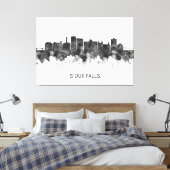 Sioux Herfsten South Dakota Skyline BW Canvas Afdruk (Insitu (Slaapkamer))