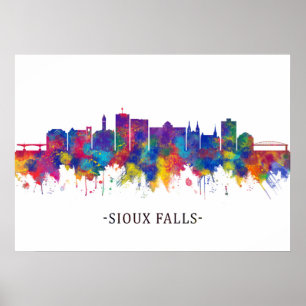 Sioux Herfsten South Dakota Skyline Poster