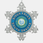 Sioux Herfsten South Dakota Tin Sneeuwvlok Ornament (Voorkant)