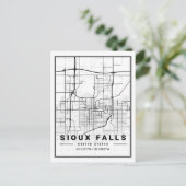 Sioux Herfsten South Dakota USA Travel City Map Briefkaart (Staand voorkant)